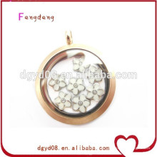 2015 mode 30mm en acier inoxydable mémoire de verre flottant médaillon pendentif bijoux